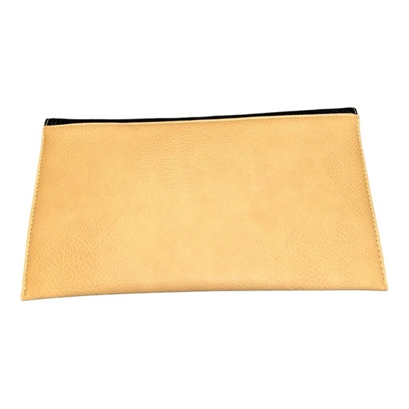 Kristine Black and Tan Clutch with Gold Accents - Picture 7 of 8